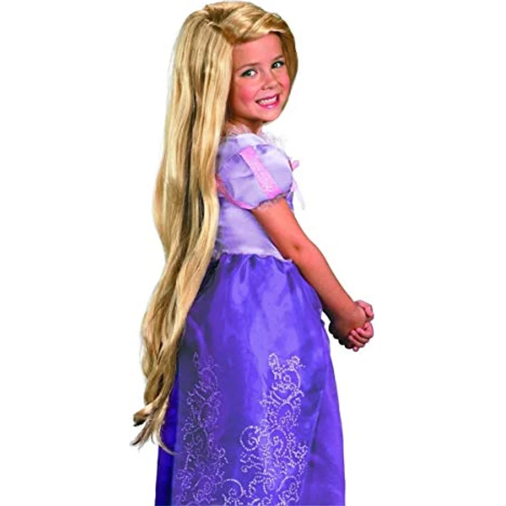 Smiffys Kostüm-Perücke Disney Princess Rapunzel Perücke für Kinder, Extralange, blonde Haare – Bild 2