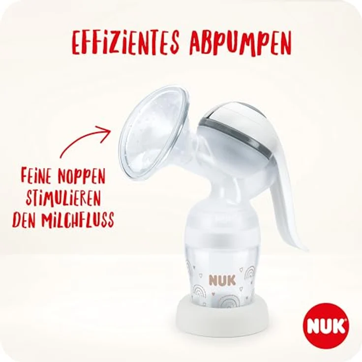 NUK Handmilchpumpe | Ergonomischer Pumphebel | Weiches Silikonkissen | Inklusive Perfect Match Babyflasche | 150 ml – Bild 2