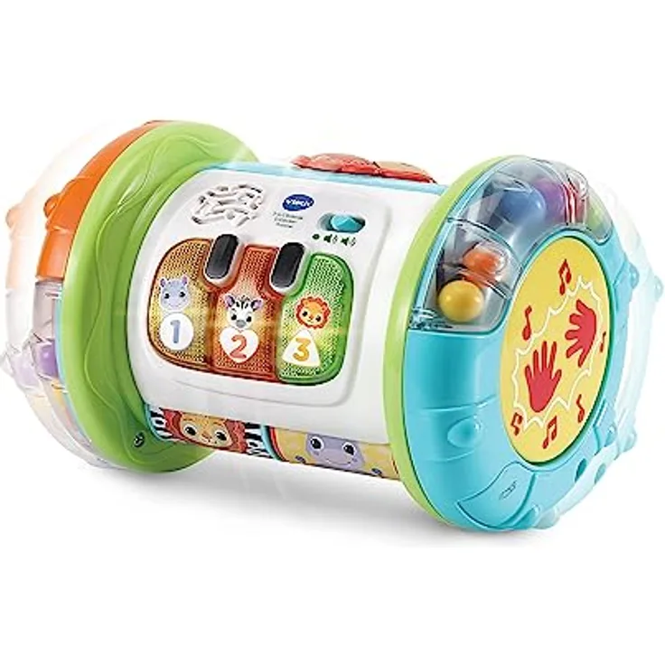 VTech Baby 3-in-1 Rollende Entdecker-Trommel – Interaktives Babyspielzeug mit Musik – Für Kinder von 9-36 Monaten, bunt