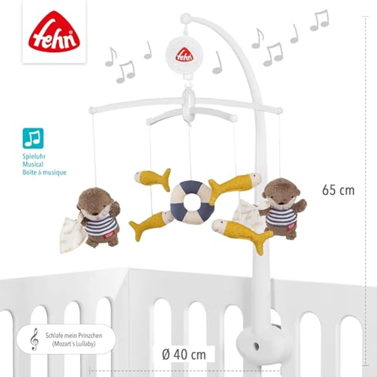 Fehn Otter Theo Musik-Mobile, Aufzieh-Mobile mit Spieluhr-Melodie „Mozarts Wiegenlied“, Ø 40 cm - Preisvergleich – Bild 4
