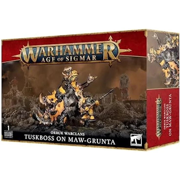 Warhammer Age of Sigmar Ironjawz Orruk Kroboss sur Gueule ki Grogn, Spiel Zubehör, schwarz – Bild 2