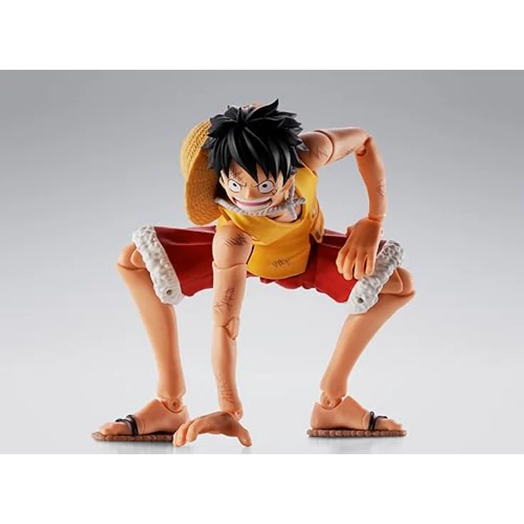 Bandai Tamashii Nations One Piece S.H.Figuarts Actionfigur Monkey D. Luffy Marineford, 15 cm, detailreiche Verarbeitung in Fensterbox – Bild 3