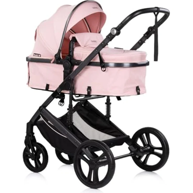 Chipolino Kinderwagen 2 in 1 Amore, mit Getränkehalter, Wickeltasche und Fußabdeckung, rosa pink – Bild 2