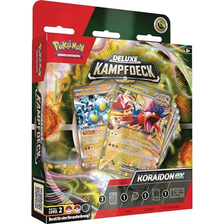 Pokémon Sammelkartenspiel: Deluxe-Kampfdeck Koraidon-ex, holografische Karten, strategische Herausforderungen, 60 Karten & Zubehör – Bild 1