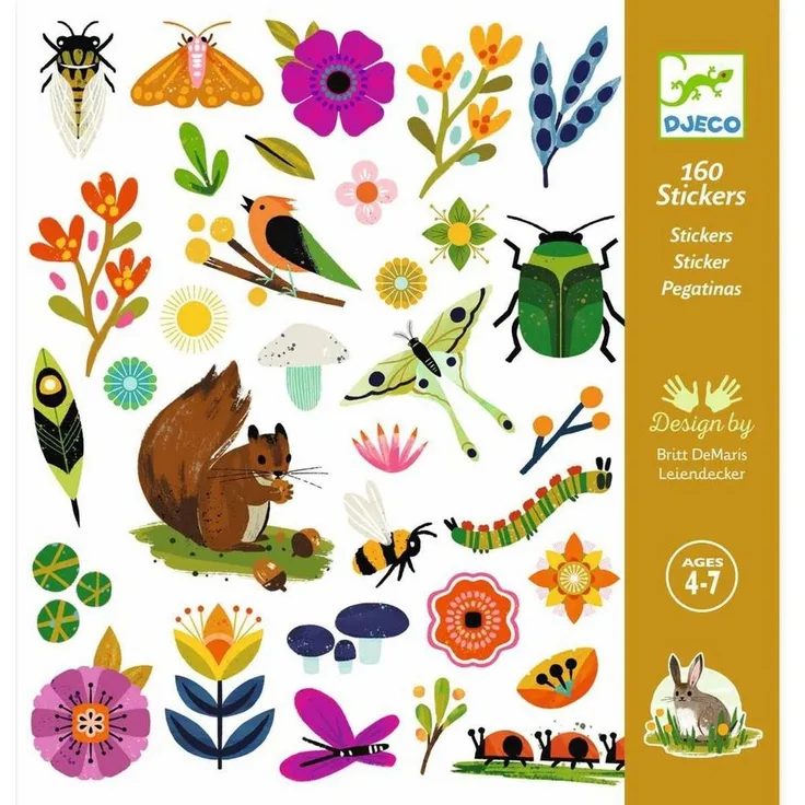 DJECO Sticker 160 DJECO Sticker für Kinder ab 4 Jahren mit tollen Motiven