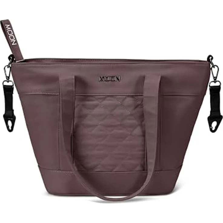 MOON Wickeltasche V-Shape tonka, 15 L Fassungsvermögen, inklusive Wickelunterlage und Flaschentasche, vegan Lederoptik – Bild 2