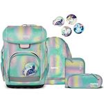 ergobag cubo Light Set, ergonomischer Schulranzen 6-teilig, extra leicht mit Hüftgurt, 860 g, recycelte Materialien, individuelle Kletties, hohe Sichtbarkeit durch Reflektoren