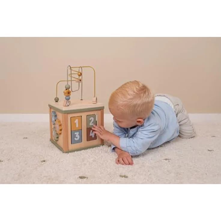 Little Dutch 7131 FSC Holz Aktivitäten-Würfel Motorikschleife - Little Farm grün – Bild 3