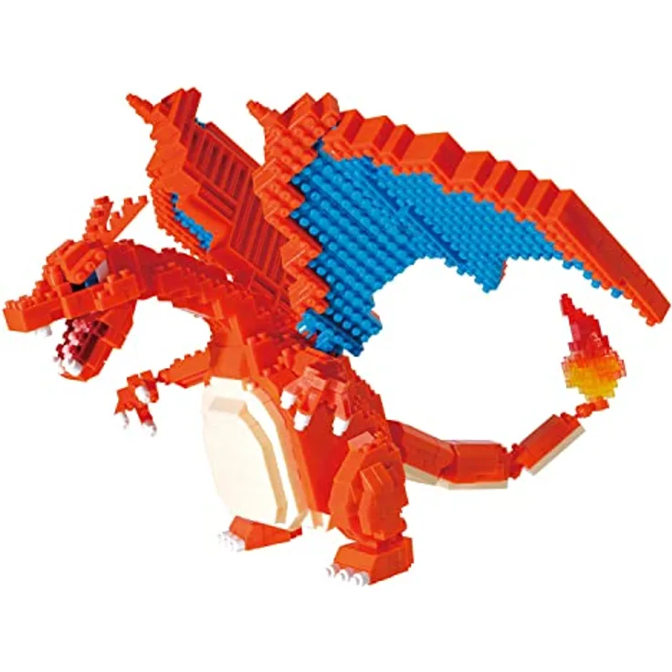 Nanoblock Pokémon Figur Charizard - Mini-Figur mit 860 Bausteinen - Konstruktionsspielzeug für Kinder ab 12 Jahren - NBPM80