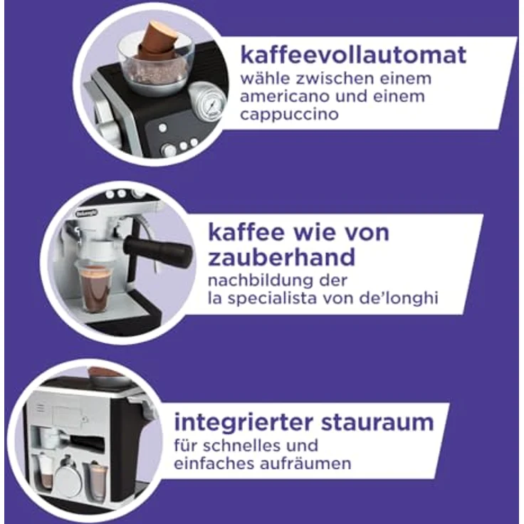 Casdon DeLonghi Barista Kaffeemaschine für Kinder, mit Soundeffekten und Zubehör, ab 3 Jahren – Bild 6