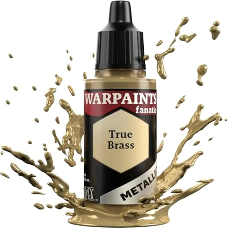 The Army Painter Warpaints Fanatic Metallics True Brass, hochwertige Acrylfarbe für Miniatur-Hobby-Malerei, messingfarbenes Metallic mit hoher Deckkraft – Bild 1