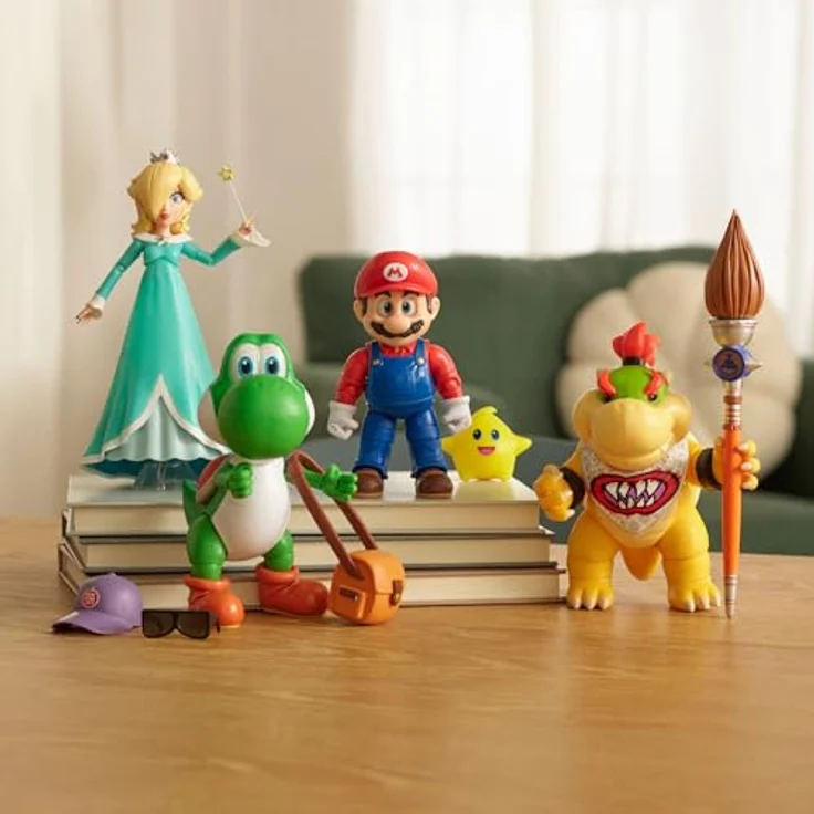 Jakks Pacific „Super Mario Galaxy“-Film: Bowser Jr. Actionfigur 5" mit 17 Gelenkpunkten und Pinsel-Zubehör, offiziell lizenziert, ab 3 Jahren – Bild 5