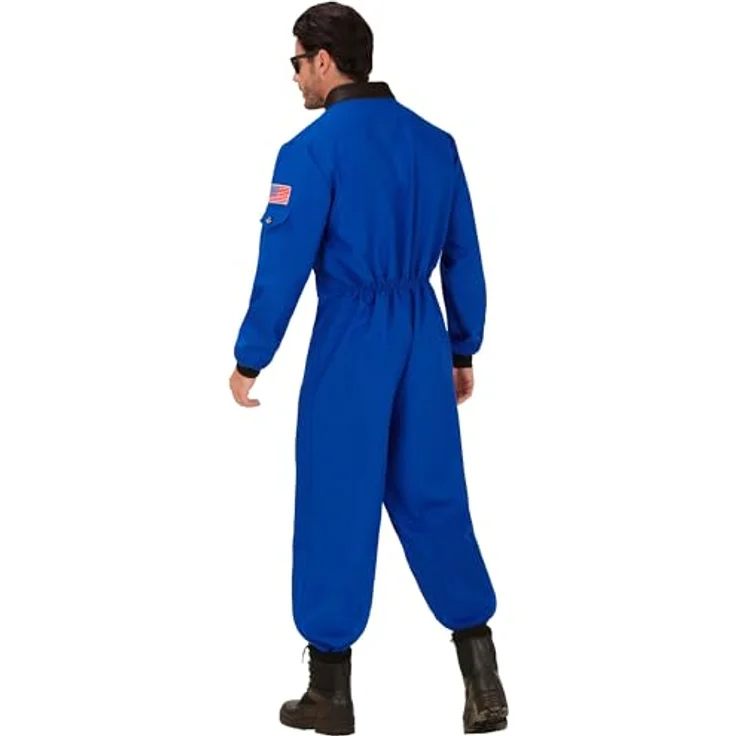 Widmann Astronaut Overall, Kostüm für Herren mit Gurten und Emblemen, blau – Bild 5