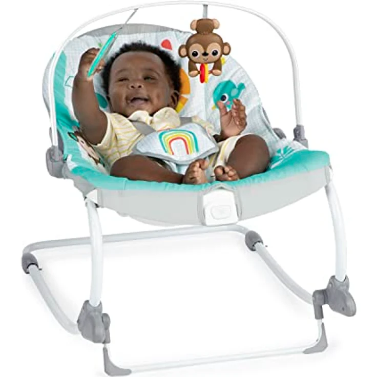 Bright Starts Wild Vibes Säuglings- und Kleinkindwippe mit Vibrationen, Unisex, Neugeborenes + – Bild 2