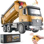 VEVOR Ferngesteuerter Kipper, 10 Kanäle RC Kipper Kipplaster Spielzeug 1:14, mit Metallpritsche und Licht, 2 wiederaufladbare Akkus, für Kinder ab 8 Jahren