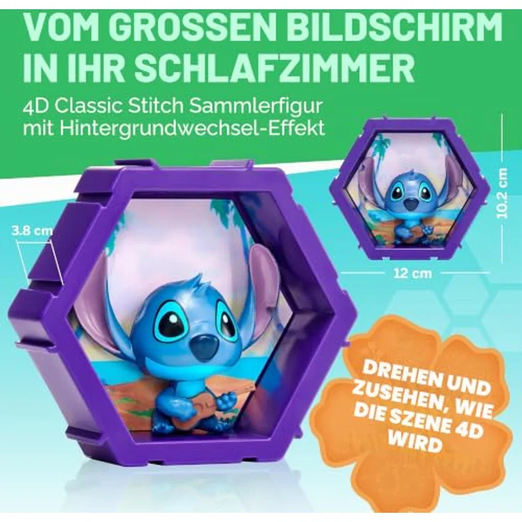 WOW! PODS PODS 4D Disney Classic Stitch, sammelbarer Bobble-Head Charakter mit 4D-Effekt, Wand- und Regalanzeige, Serie 1 Nr. 445 – Bild 2