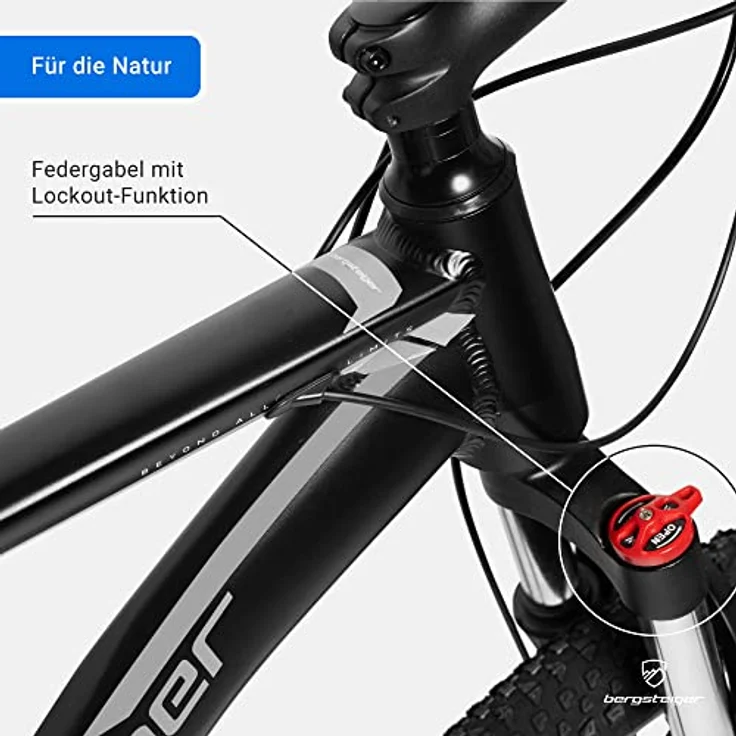 Bergsteiger Makalu 26 Zoll Mountainbike Aluminium, geeignet ab 150 cm, Scheibenbremse, Shimano 21 Gang-Schaltung, Hardtail, Jungen-Fahrrad & Herren-Fahrrad – Bild 2