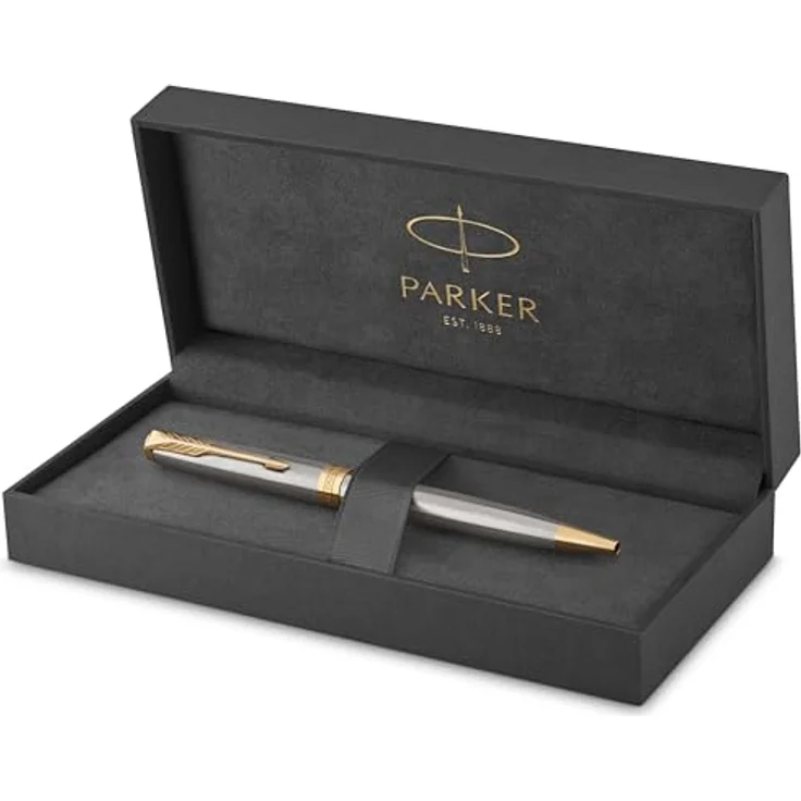 Parker Pen Sonnet, eleganter Schreibstift im Ciselé-Muster, Gold und Silber – Bild 1