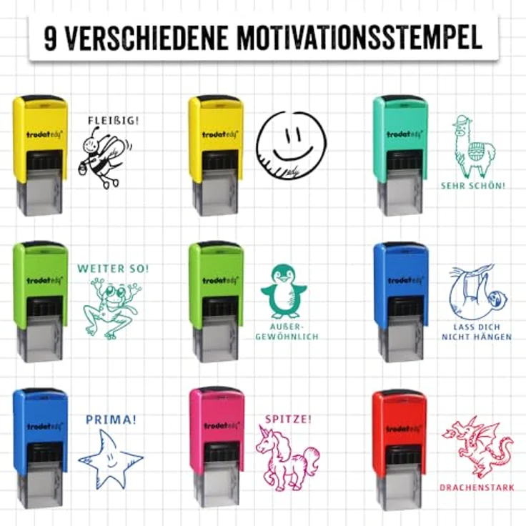 trodat edy® Motivstempel Lama, 2,0 x 2,0 cm, Abdruckfarbe grün, 1 St. – Bild 5
