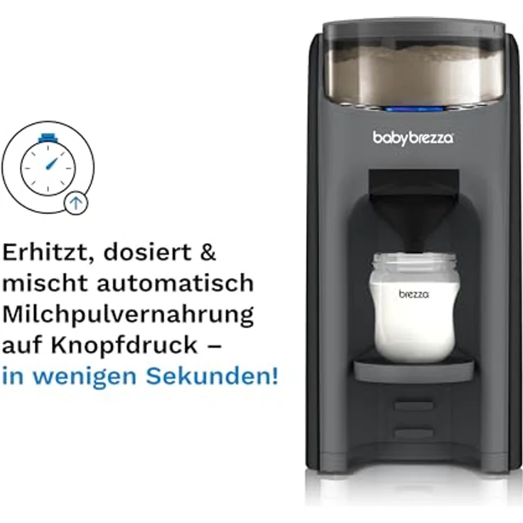 Baby Brezza Flaschenwärmer, Automatischer Flaschenzubereiter mit 2 Milchpulvertrichtern, klumpenfreies Mischsystem für 60-300 ml, BPA-frei, individuell einstellbare Temperatur – Bild 2
