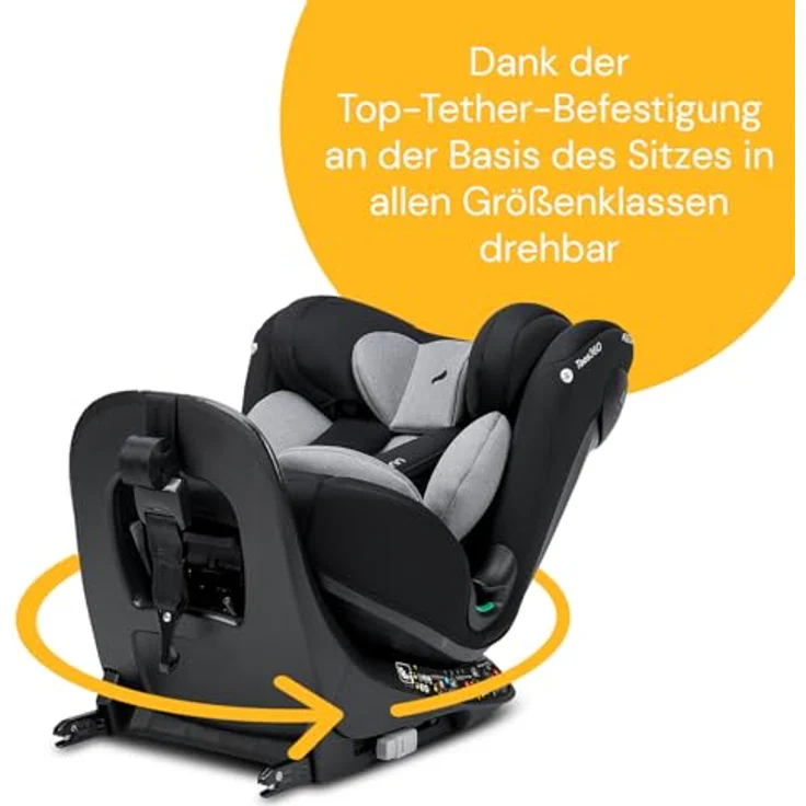 Osann Taos 360 Reboarder, drehbar mit Isofix-Basis & Top-Tether, ab Geburt bis 150 cm, Grey Melange – Bild 3