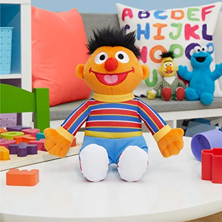 Just Play Plüsch Sesamstrasse Ernie, 8 Zoll, weiches Kuscheltier aus recycelten Materialien – Bild 3