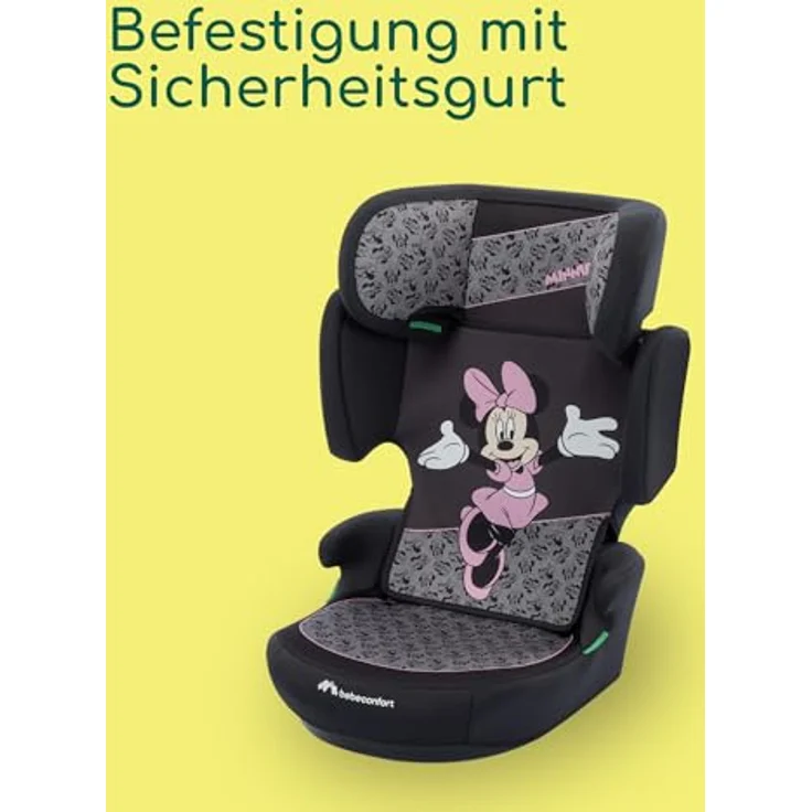 bebeconfort Road Safe i-Size, Kindersitz für 3,5–12 Jahre (100–150 cm), leichgewichtige Fahrzeuggurtbefestigung, Disney - Authentic Minnie – Bild 4