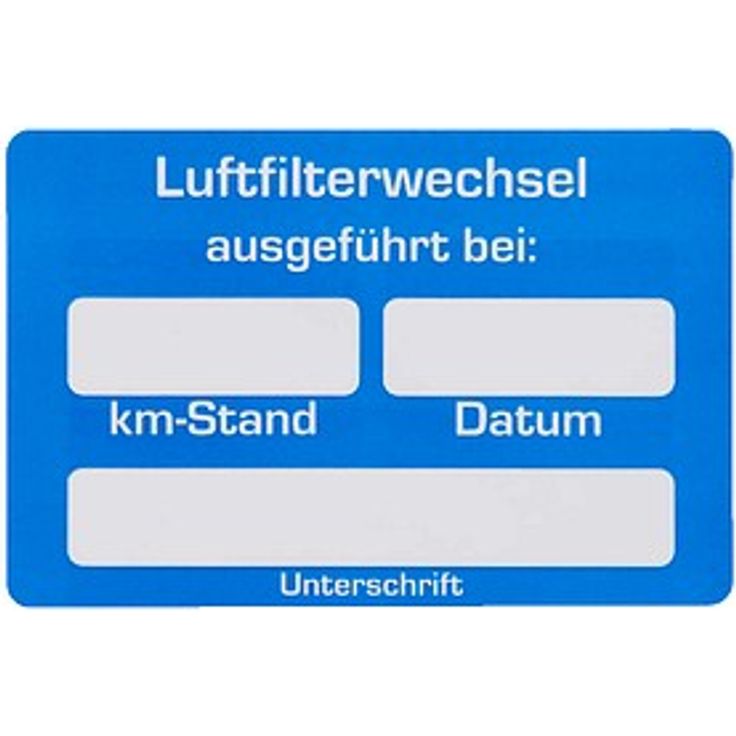 EICHNER Aufkleber Luftfilter-Wechsel selbstklebend, blau/weiß, 250 Stück