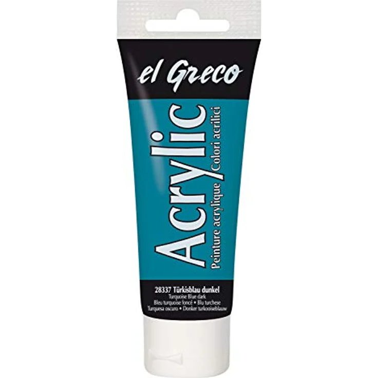 KREUL El Greco Acrylic, 75 ml Tube in türkisblau dunkel, hochpigmentierte Acrylfarbe in Studienqualität, buttrig vermalbar, ideal für pastose Malerei – Bild 1