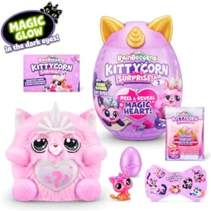 RainBoCorns Plüschfigur Rainbocorns, Kittycorn Surprise Serie 2, leuchtende Augen, magisches Herz, sortierte Charaktere – Bild 7