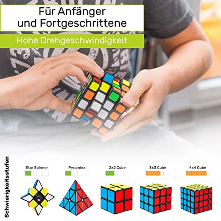 CUBIDI® Original Zauberwürfel 4x4 - Typ Los Angeles | Speed-Cube mit optimierten Dreheigenschaften | Magic Cube für Anfänger und Fortgeschrittene | mit aufgeklebten Farb-Sticker – Bild 8