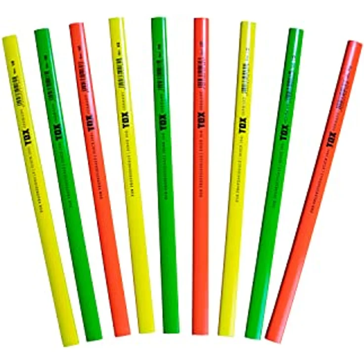 TOX-DÜBEL-TECHNIK Zimmermanns-Bleistifte, 12-tlg. Set in Neongelb, Neongrün und Neonorange, handwerklich und stilvoll – Bild 3