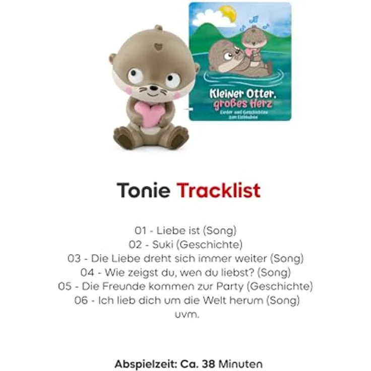 tonies Hörfigur für Toniebox, Kleiner Otter Suki – Lieder & Geschichten über die Liebe, für Kinder ab 3 Jahren, Spielzeit ca. 45 Min. – Bild 3
