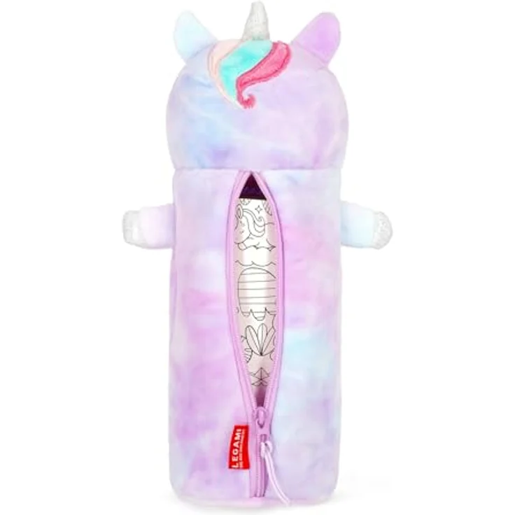 LEGAMI Super Soft Federmäppchen Unicorn, 100% Polyester mit Malvorlage, L 24,5 cm, H 24,5 cm, für Kinder ab 2 Jahren – Bild 2