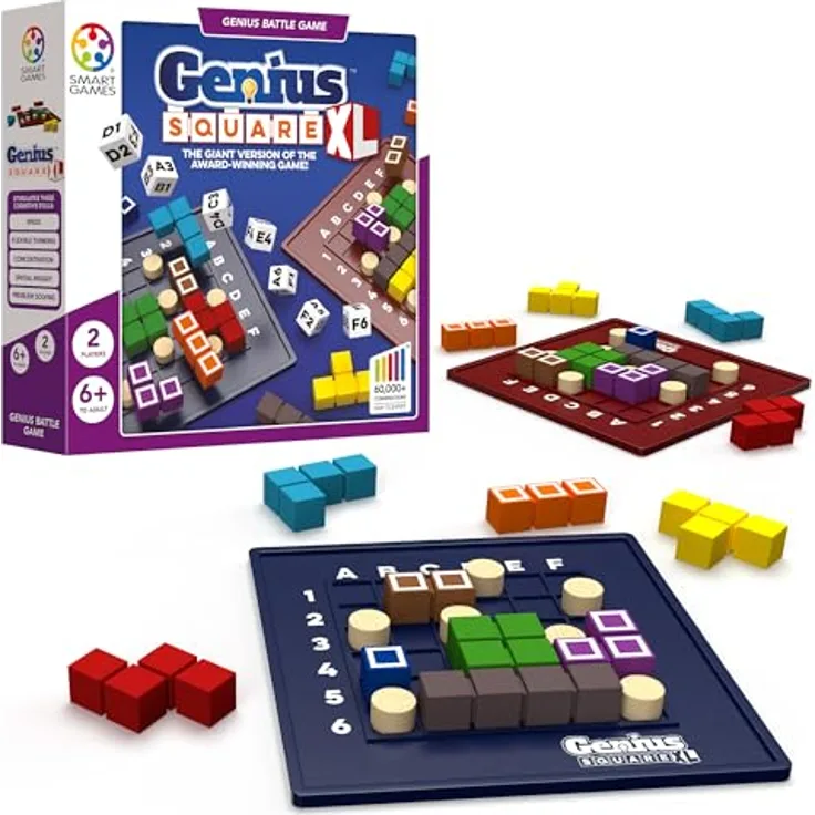 Smart Games Genius Square XXL, Lernspiel für 1-2 Spieler, 5 Schwierigkeitsstufen, bunt
