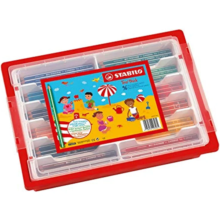 Dreikant-Buntstift - STABILO Trio dick - 96er Box - mit 12 verschiedenen Farben – Bild 1