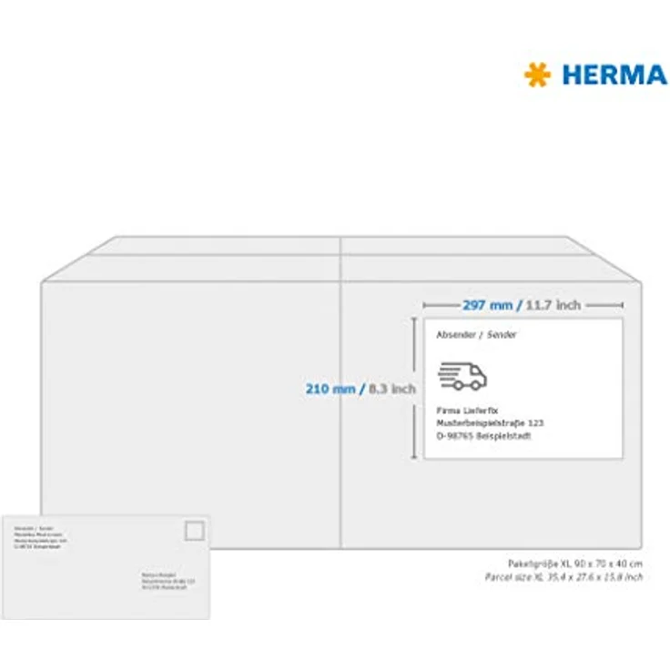 HERMA 4824 Universal Etiketten für Inkjet Drucker, matt, selbstklebend, bedruckbar, 25 Stück, weiß – Bild 4