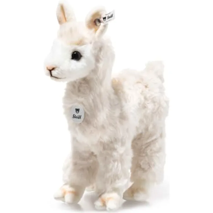Steiff Kuscheltier Cosy Alpaka, 18 cm stehend, weiß, besonders kuschelweich mit „Knopf im Ohr“