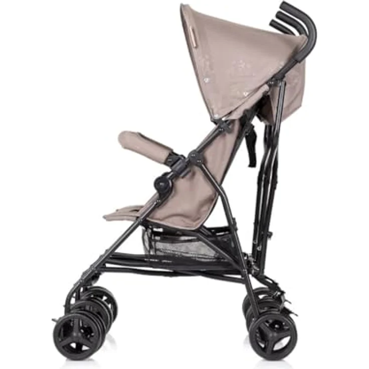 Chipolino Zwillingskinderwagen Double Point, klappbar mit großem Einkaufskorb, verstellbaren Rückenlehnen und Sonnendächern, beige – Bild 4