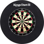 Kings Dart Profi Dart-Set, Sisal Steel-Dartscheibe mit dünner Spider-Feldbegrenzung und Dart-Surround, WDF Standard, beidseitig verwendbar, Markenqualität