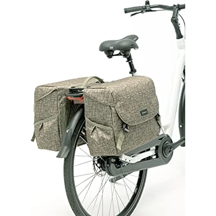 New Looxs Mondi Joy Double MIK Doppeltasche, Ivy Walnut, 38 Liter - Wasserabweisende Kinderfahrradtasche – Bild 4