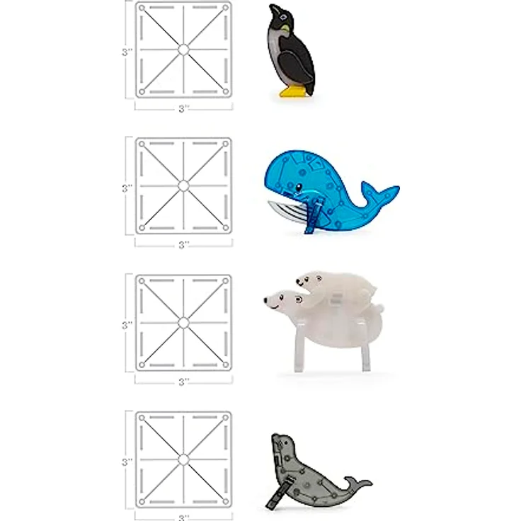 Magna-Tiles Arctic Animals 25-teiliges Set - magnetischen 3D-Bausteinen in klaren Farben, fördert spielerisches Lernen – Bild 4