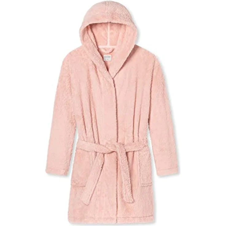 Schiesser Bademantel Teddy Fleece, Damen Kurzmantel mit super flauschigem Teddy-Fleece, grau – Bild 3
