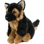 Uni-Toys Kuscheltier Schäferhund 19 cm, sitzend, kuschelweicher Plüsch, schwarz/braun, waschbar bis 30 Grad - Preisvergleich