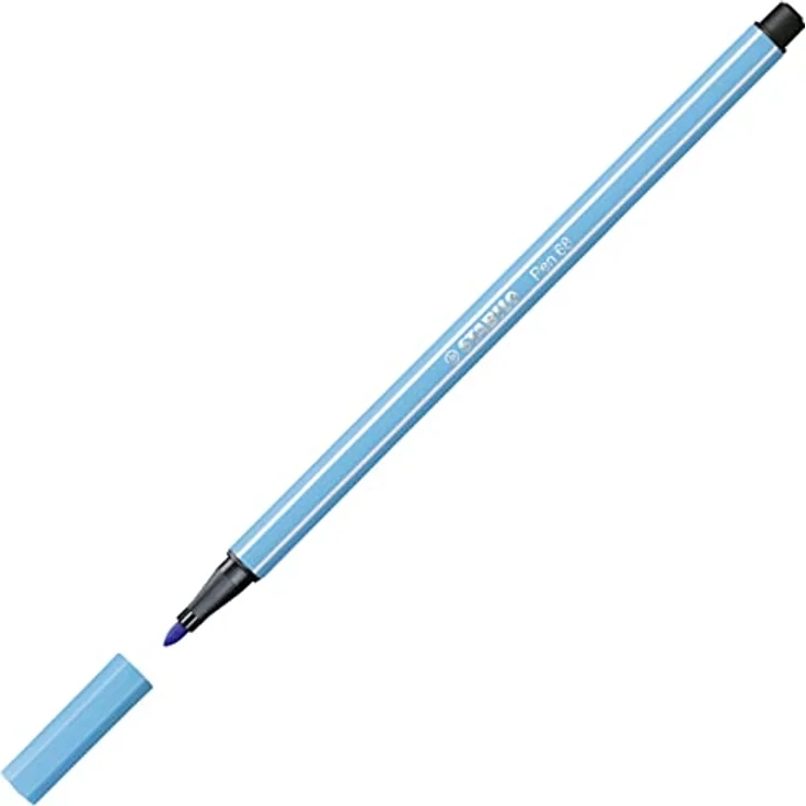STABILO Pen 68, Premium-Filzstift mit 1 mm robuster Spitze, azurblau, hohe Farbbrillanz und bis zu 24 Stunden Austrocknungsschutz – Bild 2