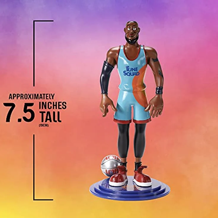 The Noble Collection Space Jam 2 - Lebron Bendyfig, flexible Sammelfigur mit Stand, 19 cm Höhe, offiziell lizenziert – Bild 2