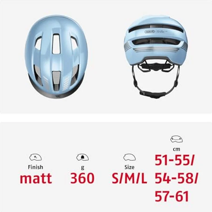ABUS Fahrradhelm PURL-Y – NTA-Schutzhelm für E-Bike und S-Pedelec – Hellblau, Größe L – Bild 5