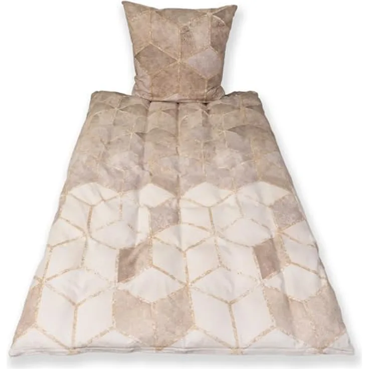 Traumschloss Classic Flanell Wende-Bettwäsche »Siri« geometrisches Muster, braun, 135x200 & 80x80, 100% Baumwolle, wärmend & kuschelig, mit Reißverschluss, bestehend aus Kissen und Bettbezug
