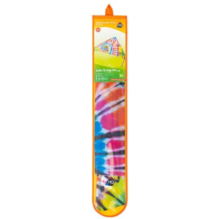 HQ Design Delta 140cm, Einleiner Kinderdrachen mit 17kp Polyesterschnur 40m, für wenig Wind ab 5 Jahren, Tie Dye – Bild 3