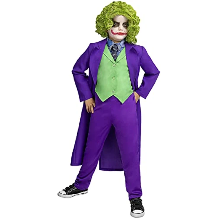 Funidelia Offizielles Joker Kostüm für Jungen, Größe 5-6 Jahre, lila, enthält Jacke, Weste mit Kragen, Krawatte und Hose, ideal für Partys, Karneval und Halloween – Bild 1